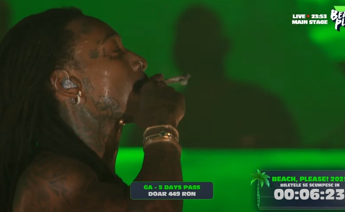 Wiz Khalifa fue detenido por fumar marihuana en Rumania. (Captura: X/@kickboxing_ro)