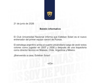 Esteban Solari é o novo diretor técnico da Pumas (Cortesia Pumas MX)