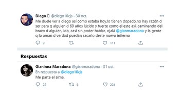 El mensaje que Gianinna Maradona