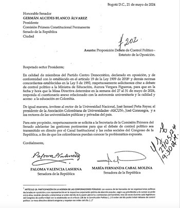 Las senadoras Paloma Valencia y