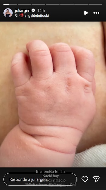 Juli Argenta anunció el nacimiento de su hija con un mensaje cargado de emoción