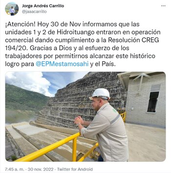 Trino del gerente de EPM,