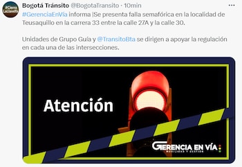 Se presenta falla semafórica en