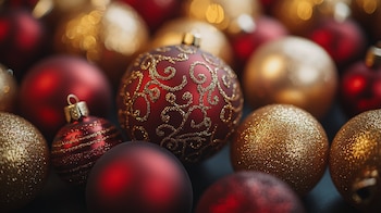 Las esferas y adornos navideños