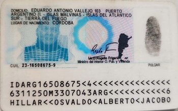 El reverso del documento nacional