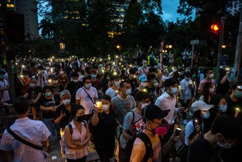 Imagen de manifestaciones en Hong