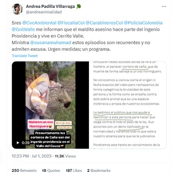 La líder ambientalista, Andrea Padilla,