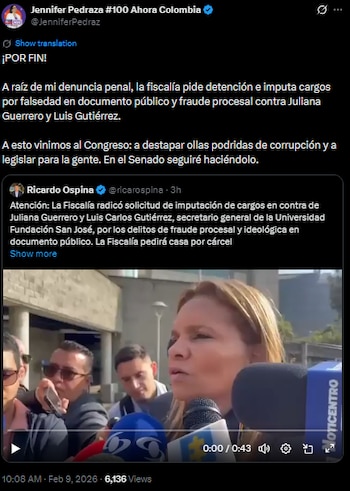 Jennifer Pedraza reafirmó su compromiso