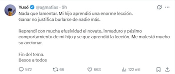 En un tuit, Yusé (@agmatias),