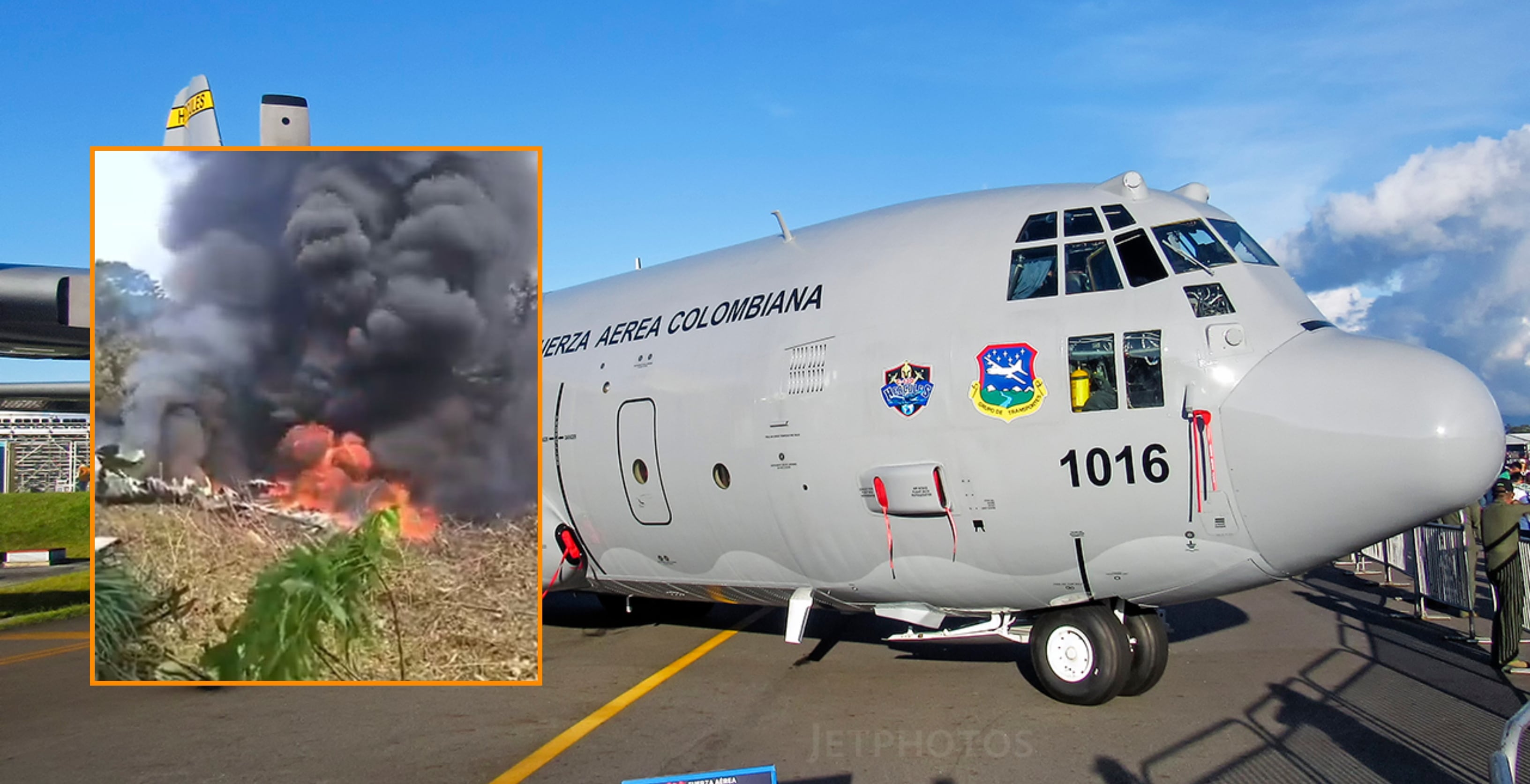 Un avión con 127 militares se accidentó en Putumayo, al sur de Colombia, cuando despegaba de Puerto Asís - crédito Daniel Rios/JetPhotos