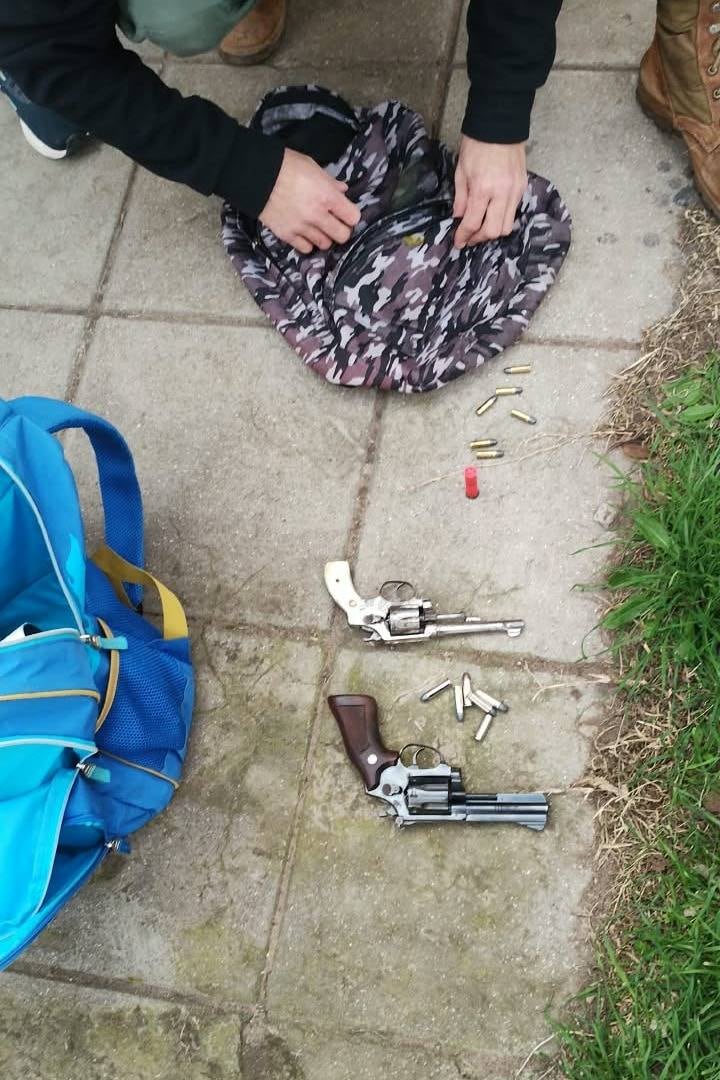 Las armas que fueron secuestradas durante el procedimiento (Gentileza: La Nueva)