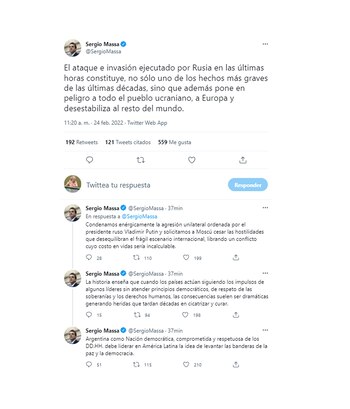 El hilo de tuits del