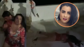 El insólito video de Claudia Calderón, hermana de Yina, lanzándose a una piscina vacía: “¡Me estoy ahogando!”