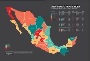 Las entidades menos pacíficos en