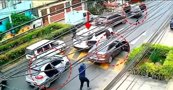 Terrorismo em Callao: um grupo armado apreendeu o carro e abriu fogo contra Conde de Lemos. Captação: TV Panamericana.