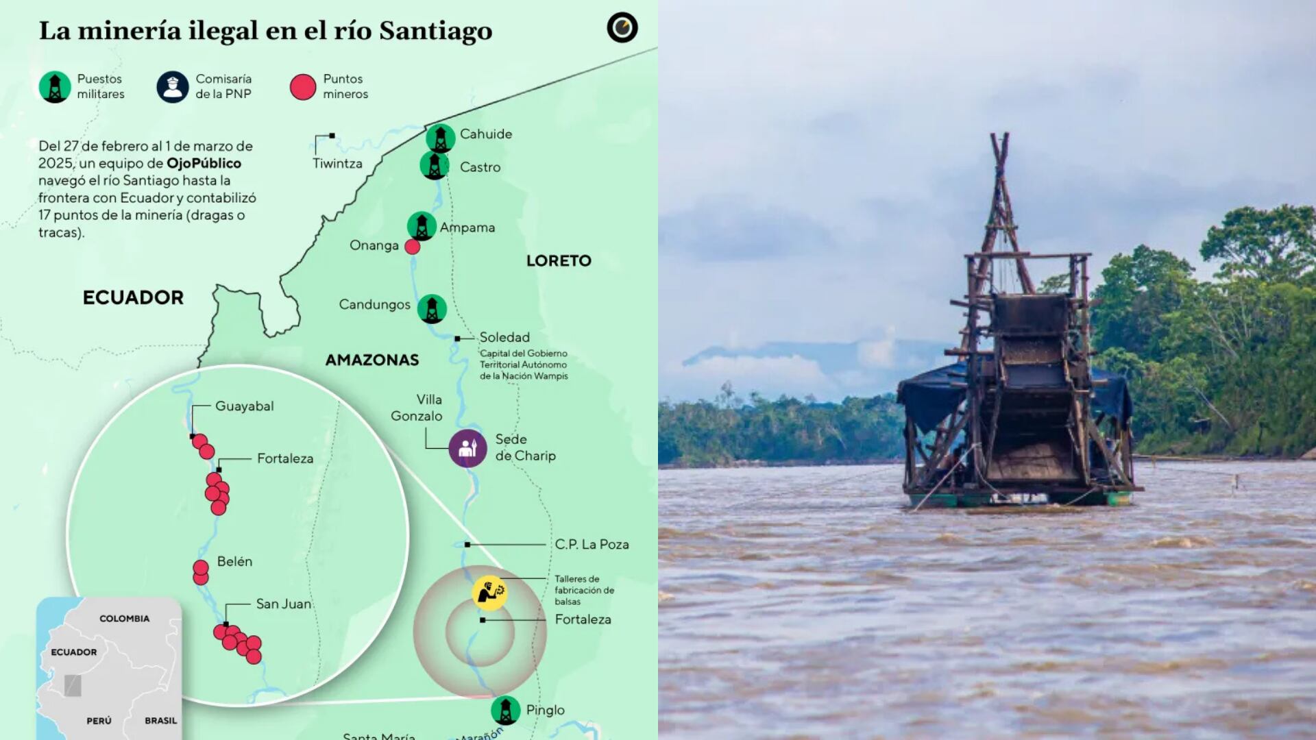 Wampís inician acciones de autodefensa contra la minería ilegal en la Amazonía y su territorio. (Foto: Infobae Perú/Wampís)