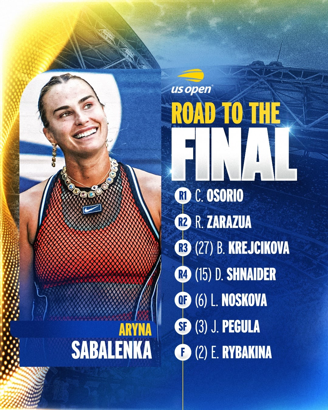 La colombiana será la primera rival en un posible camino a la final de la primera del mundo-crédito @usopen/X