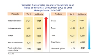 productos, precios, julio, inei