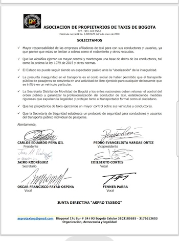 Estas son las exigencias de