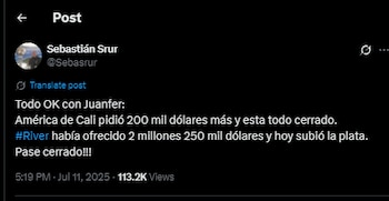 El colombiano, con reciente paso