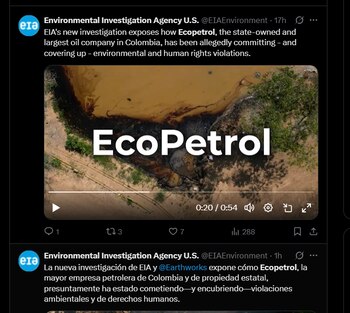 La publicación de la EIA sobre impactos ambientales de Ecopetrol - crédito X
