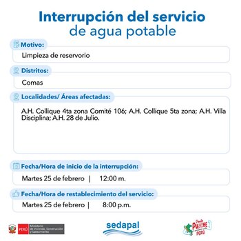 Zona afectada en Comas. |