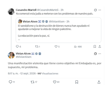 Vivian Aisen se refirió a actos vandálicos en embajada de Israel