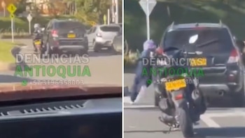 Motociclista resultó gravemente herida tras ser arrastrada por una camioneta en Rionegro, Antioquia: todo quedó en video