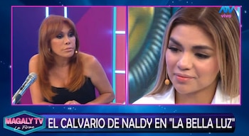 Naldy Saldaña contradice versión del abogado de Óscar Custodio: "Yo le dije que iba a denunciar". Captura: Magaly TV La Firme.