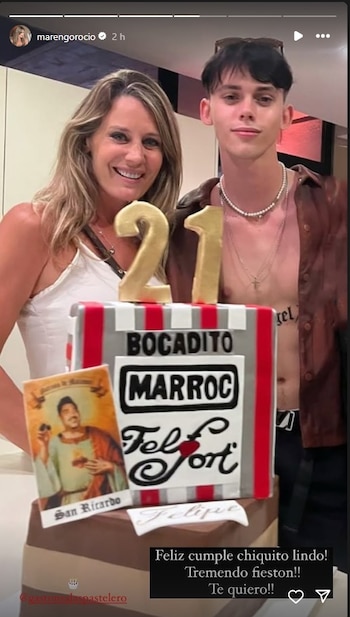 Rocío Marengo y Felipe posaron