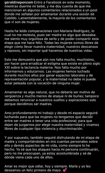 La morenista compartió un largo