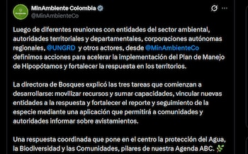 Ministerio de Ambiente - crédito @MinAmbienteCo/X