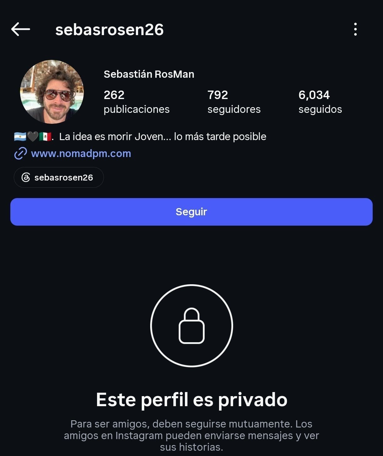 Perfil del presunto homicida, enlaza al sitio web de propiedades que ya no está disponible.(Captura de pantalla)