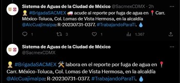 (Twitter/@SacmexCDMX)