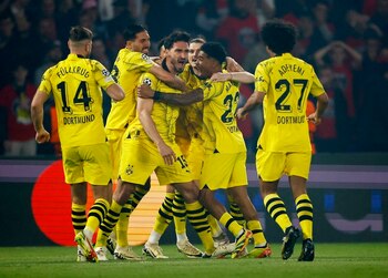 Hummels celebra el gol decisivo