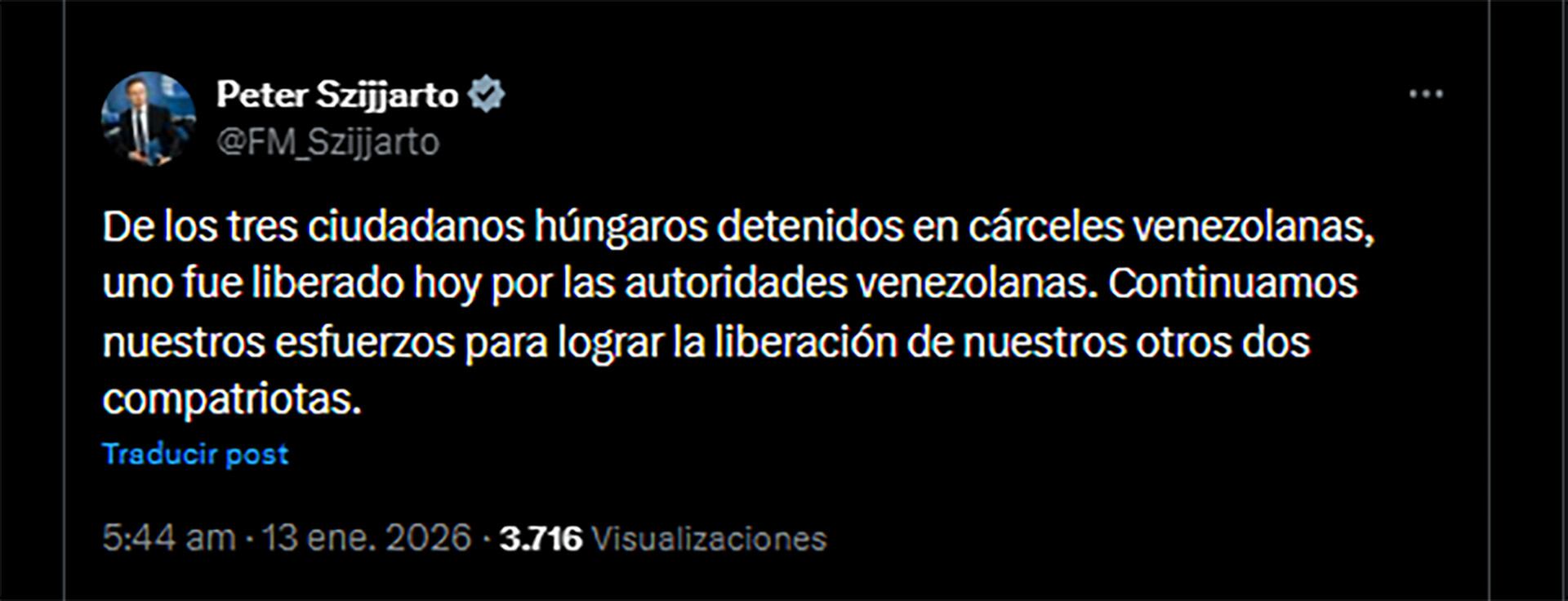 El mensaje de Péter Szijjártó