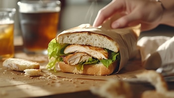 Sándwich alto en proteínas con