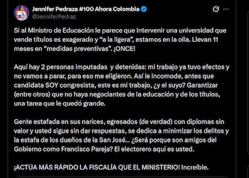 Jennifer Pedraza insistió en la
