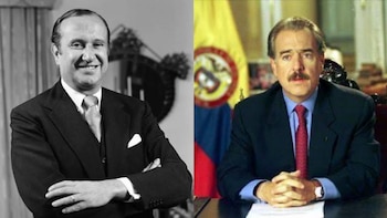 Padre e hijo que fueron presidentes en Colombia. De izquierda a derecha: Misael Pastrana Borrero - Andrés Pastrana Arango. (Foto composición: Infobae Perú)