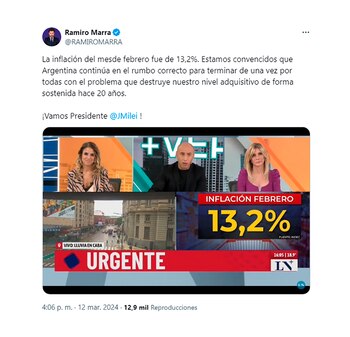 Ramiro Marra elogió al presidente