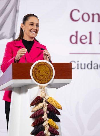 Claudia Sheinbaum, en una rueda