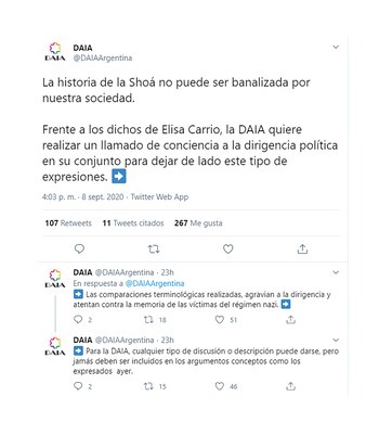 tuits daia declaraciones carrio
