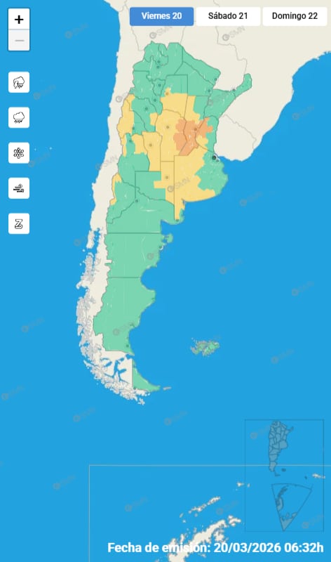 El mapa de alertas (SMN)