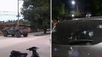 En el lugar se movilizaba una turbo, una NPR y una motocicleta oficial cuando ocurrió la activación del artefacto explosivo - crédito Trochando Sin Fronteras/Facebook