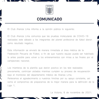 Comunicado Alianza Lima
