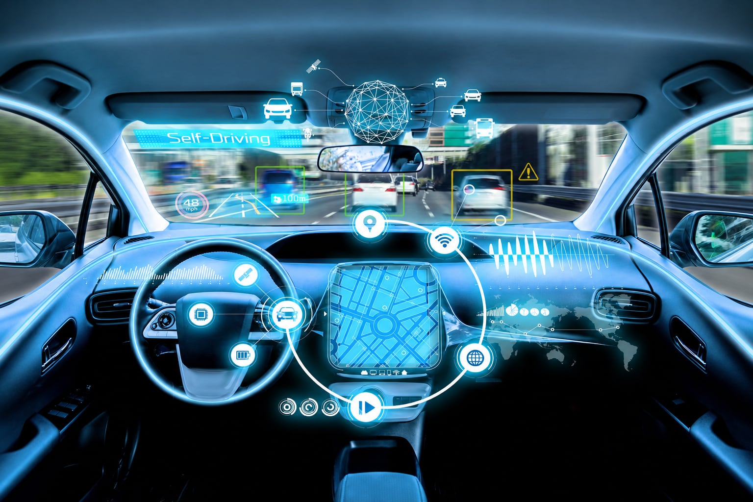 Un vehículo de conducción automática