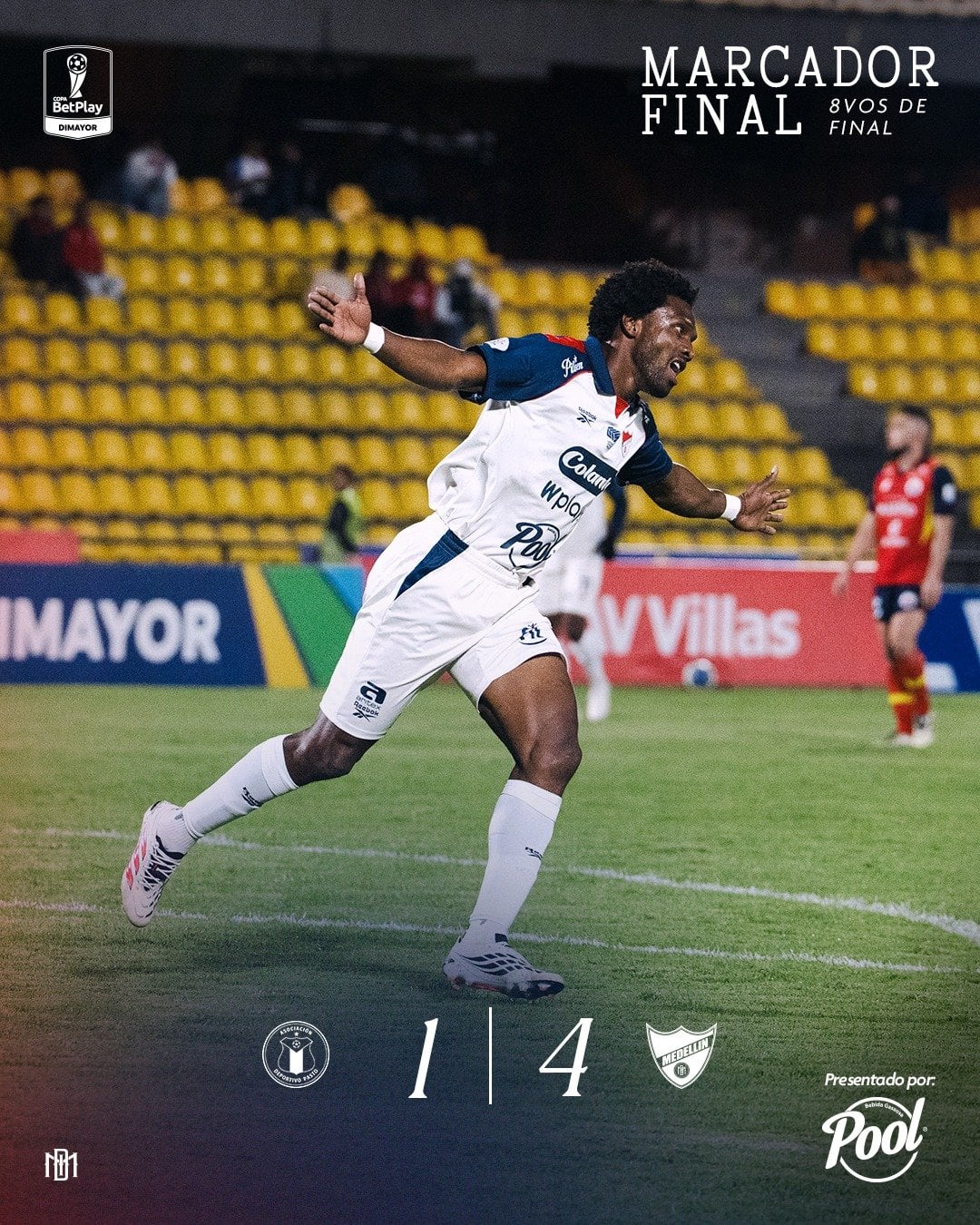Didier Moreno fue uno de los anotadores en la goleada 4-1 de Independiente Medellín contra Deportivo Pasto - crédito DIM