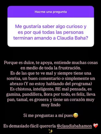 Esto opina Valentina Taguado de