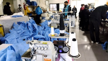 Los barbijos se confeccionaban en