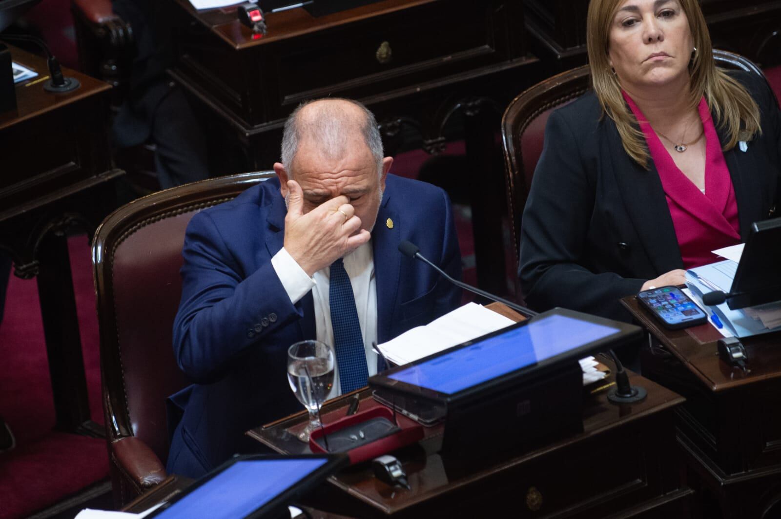 El senador Luis Juez, al borde del quiebre cuando habló del hospital Garrahan